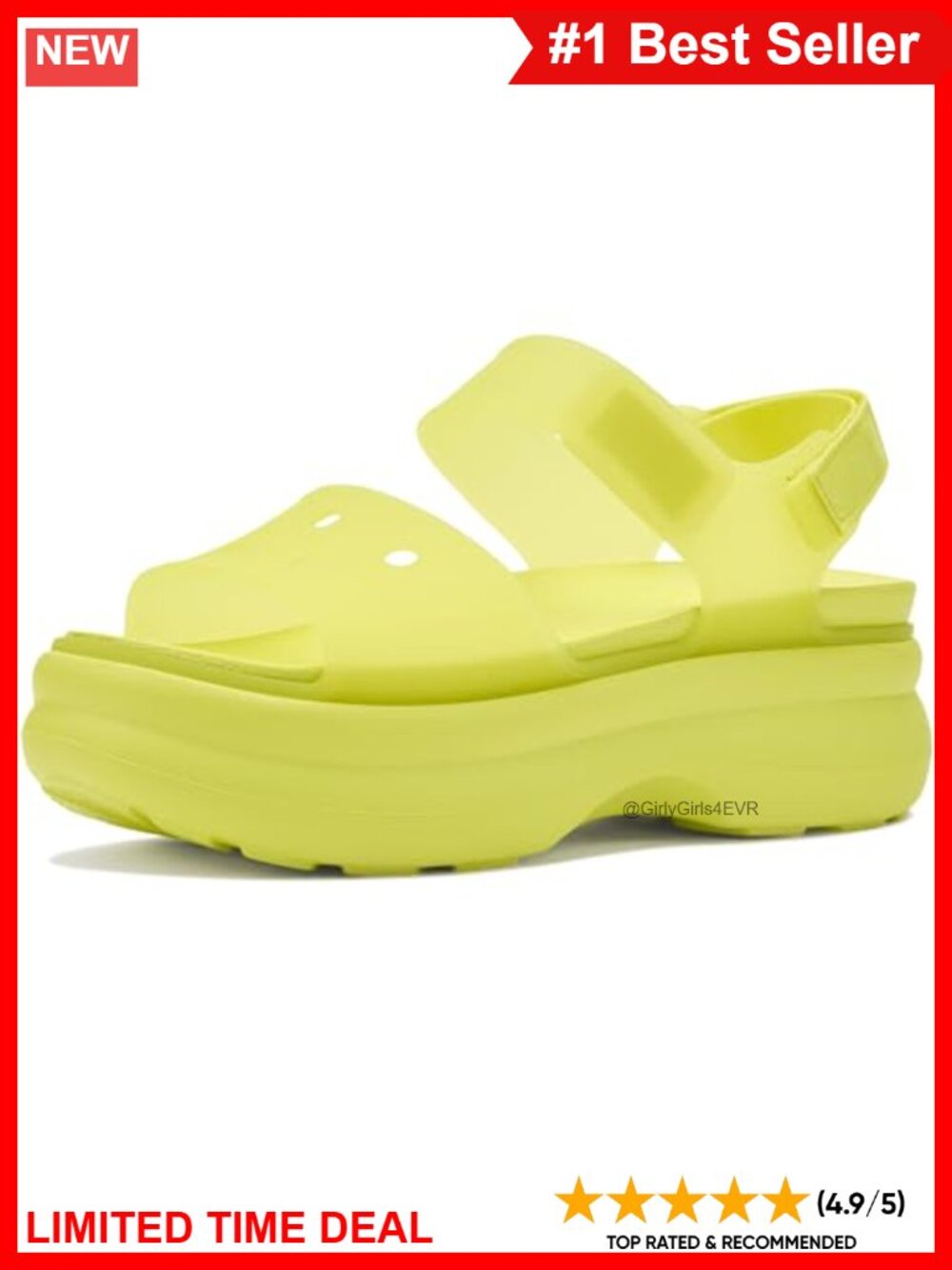 Crocs Soho Y Strap Platform Sandals Casual Comfort EVA Slip On Open Toe